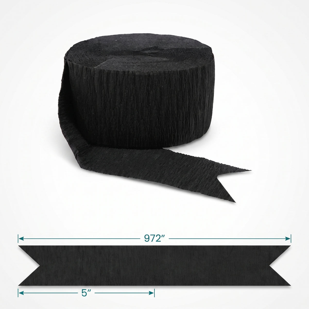 Black Crepe Streamer Roll - 81 Feet