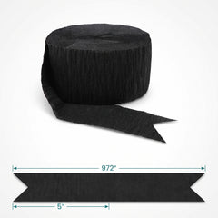 Black Crepe Streamer Roll - 81 Feet