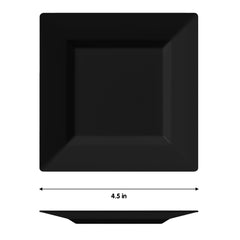 4.5 In. Black Square Plates - 100 Ct.