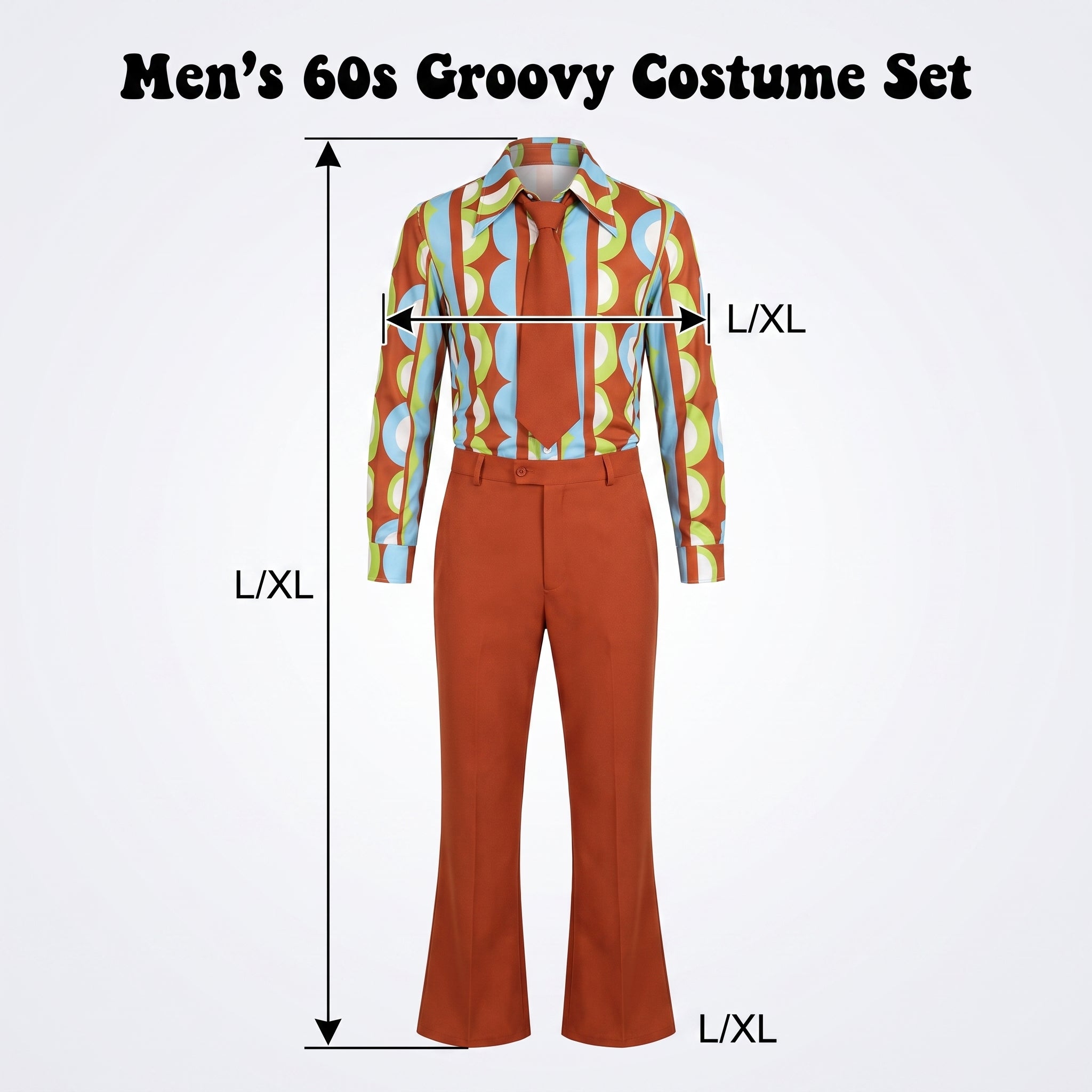 Men's 60s Groovy Costume Set - Adult L/XL