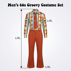 Men's 60s Groovy Costume Set - Adult L/XL