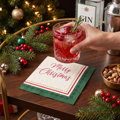 Elegant Evergreen Christmas Beverage Napkins, 40 Count - 5 In. X 5 In.