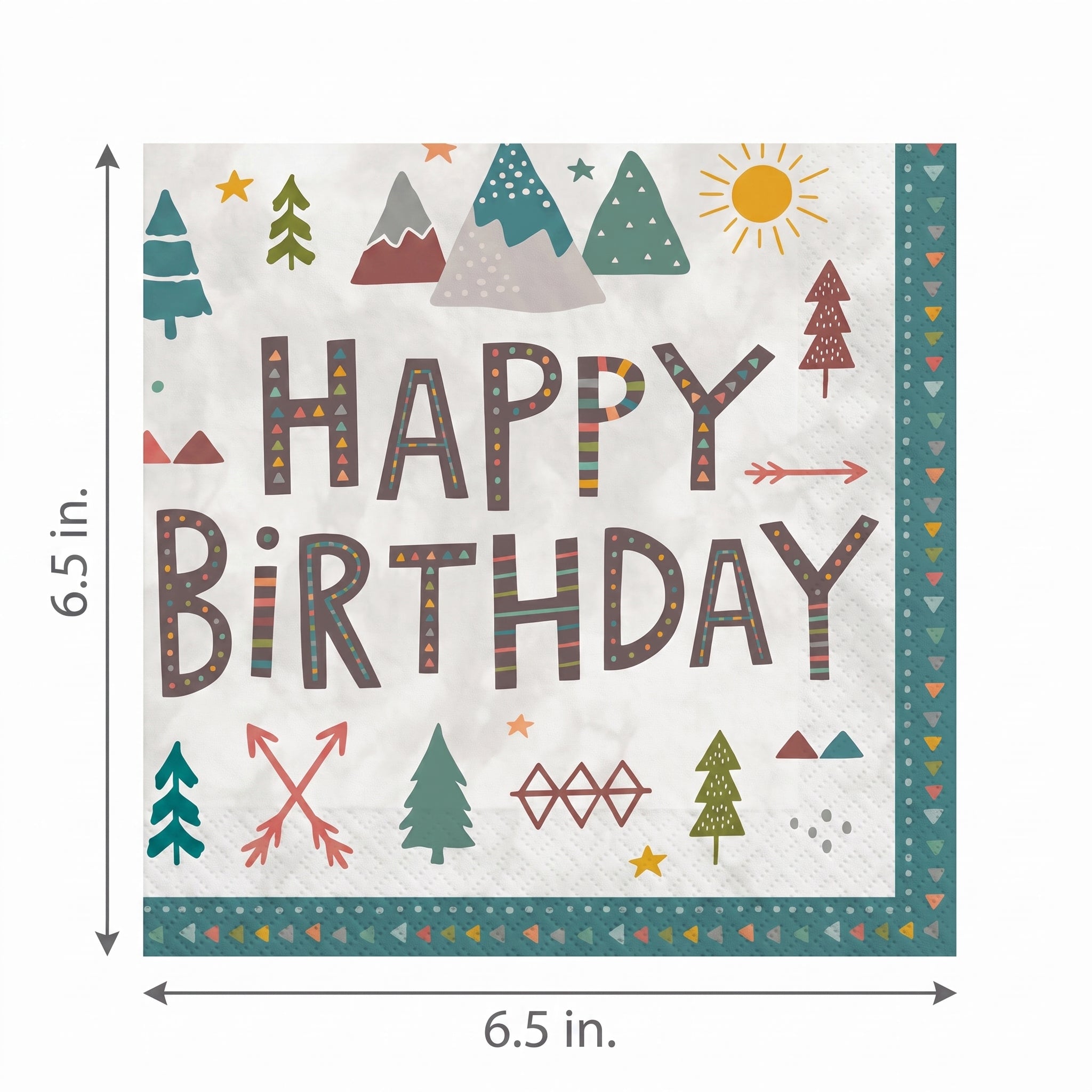 Wilderness "Happy Birthday" Paper Lunch Napkins - 6.5 In. x 6.5 In. - 16 Pack