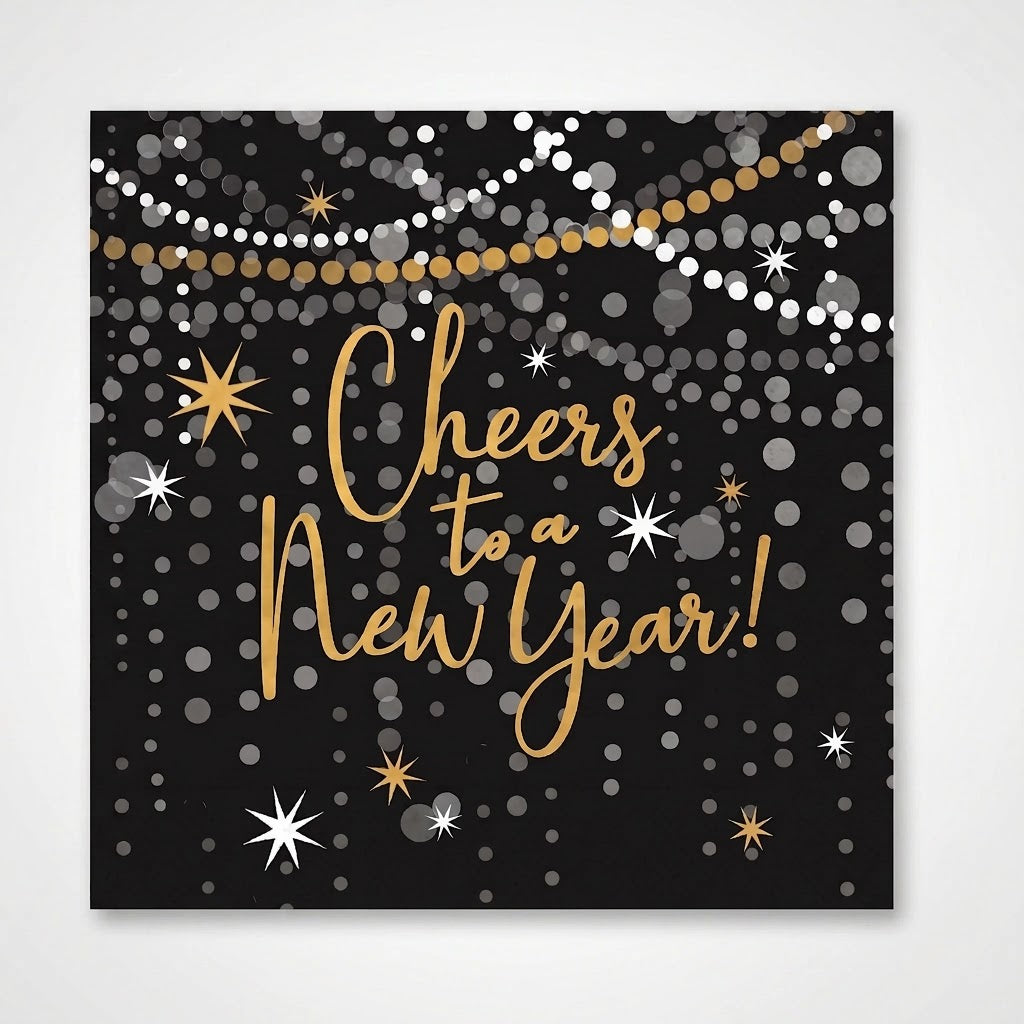 Midnight Hour New Year's Eve Luncheon Napkins - 6.5 In. x 6.5 In.