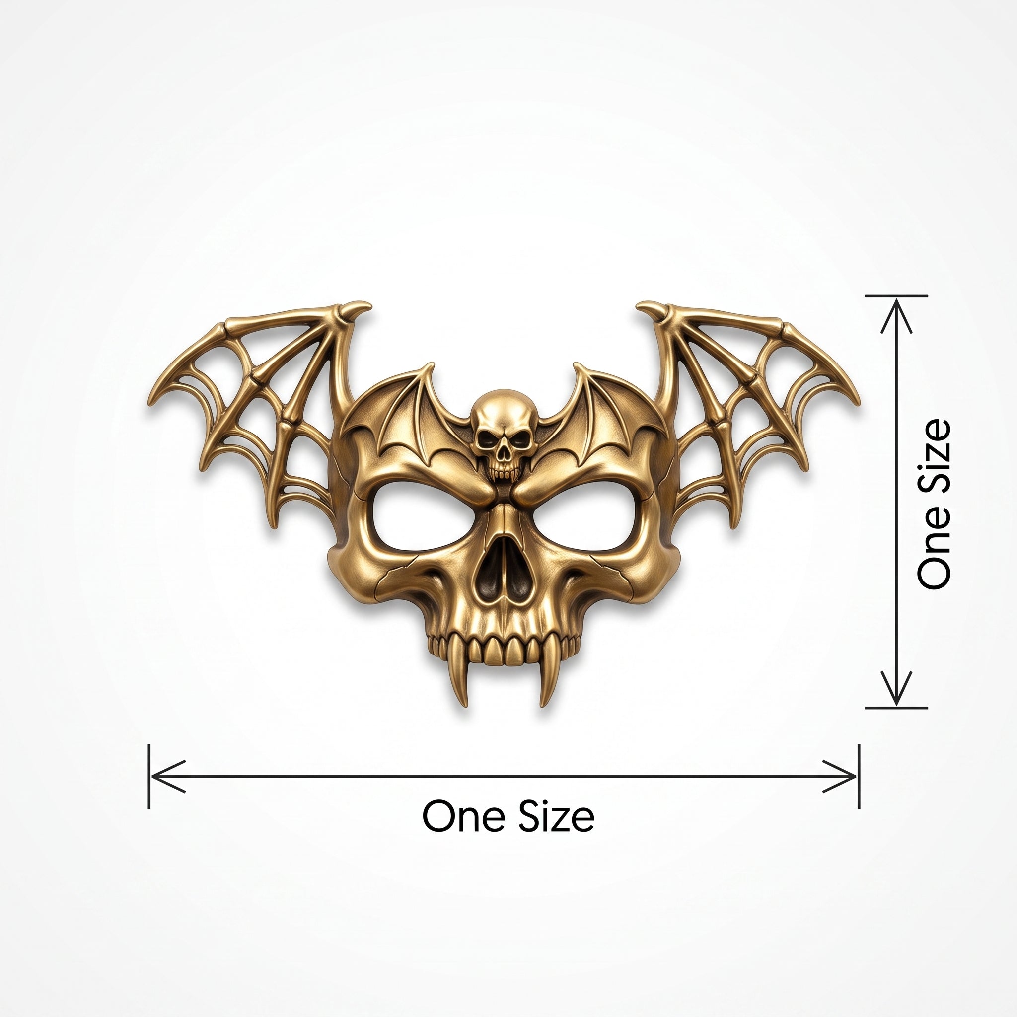 Gold Winged Skull Halloween Mask