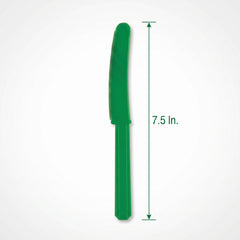 Vibrant Green Plastic Knives - Economy Pack - 7.5 in.