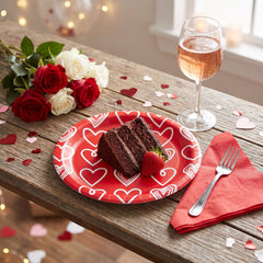 Romantic Red Heart Paper Plates - 6.75"