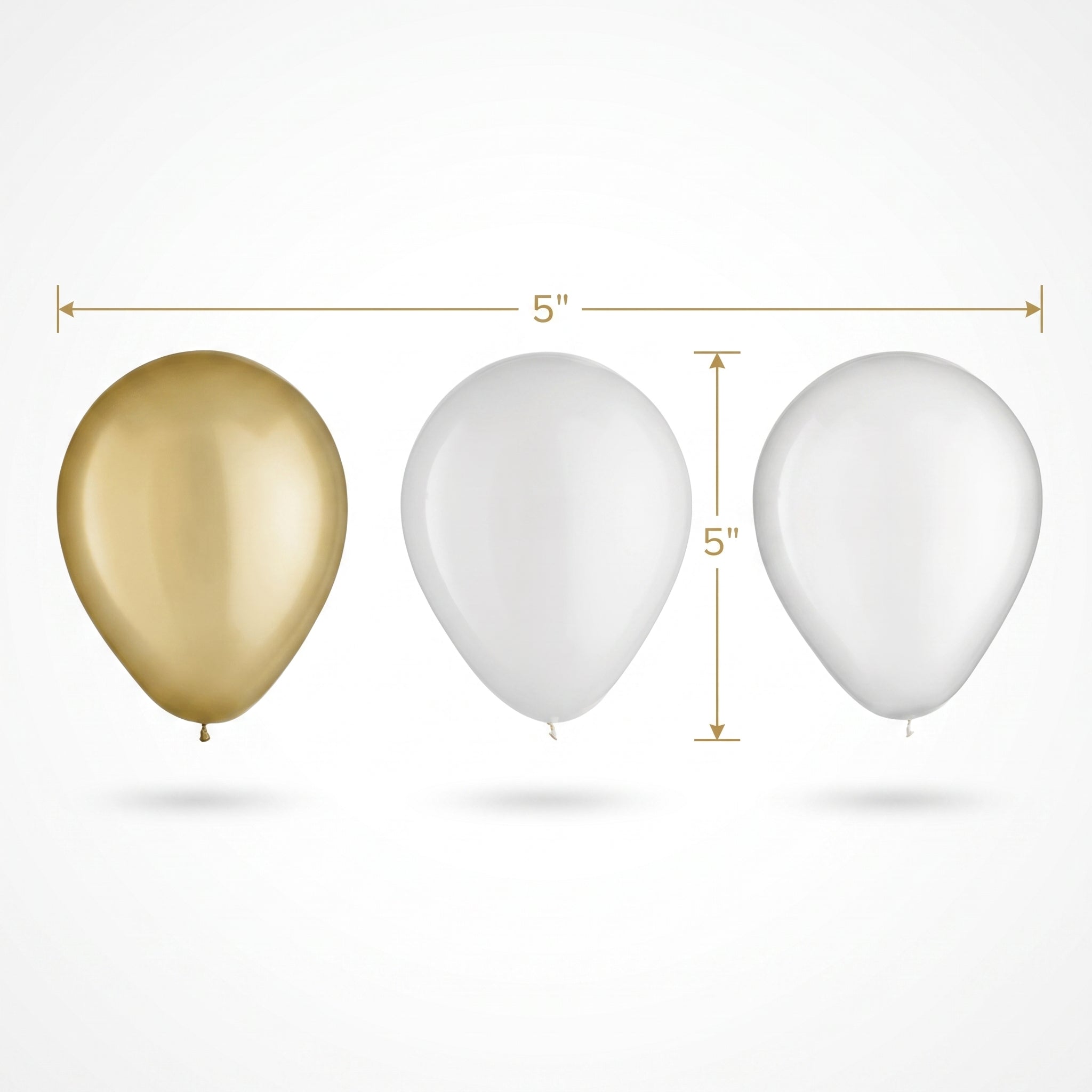 Golden Assorted 5" Latex Balloons - 25 Pack