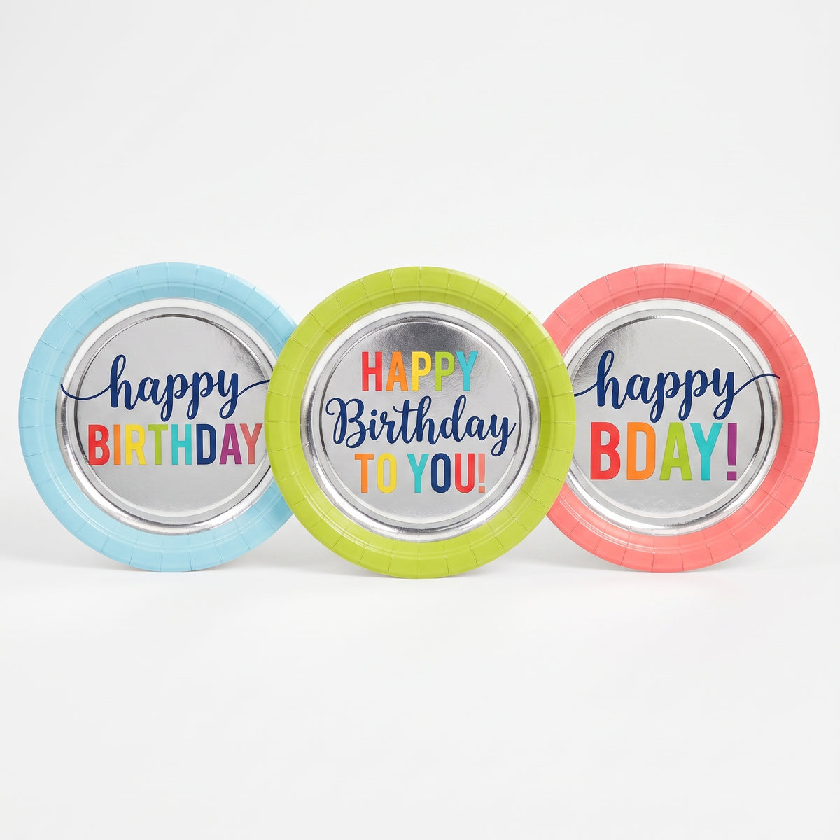 Vibrant 7" Happy Birthday Round Plates - Assorted Designs