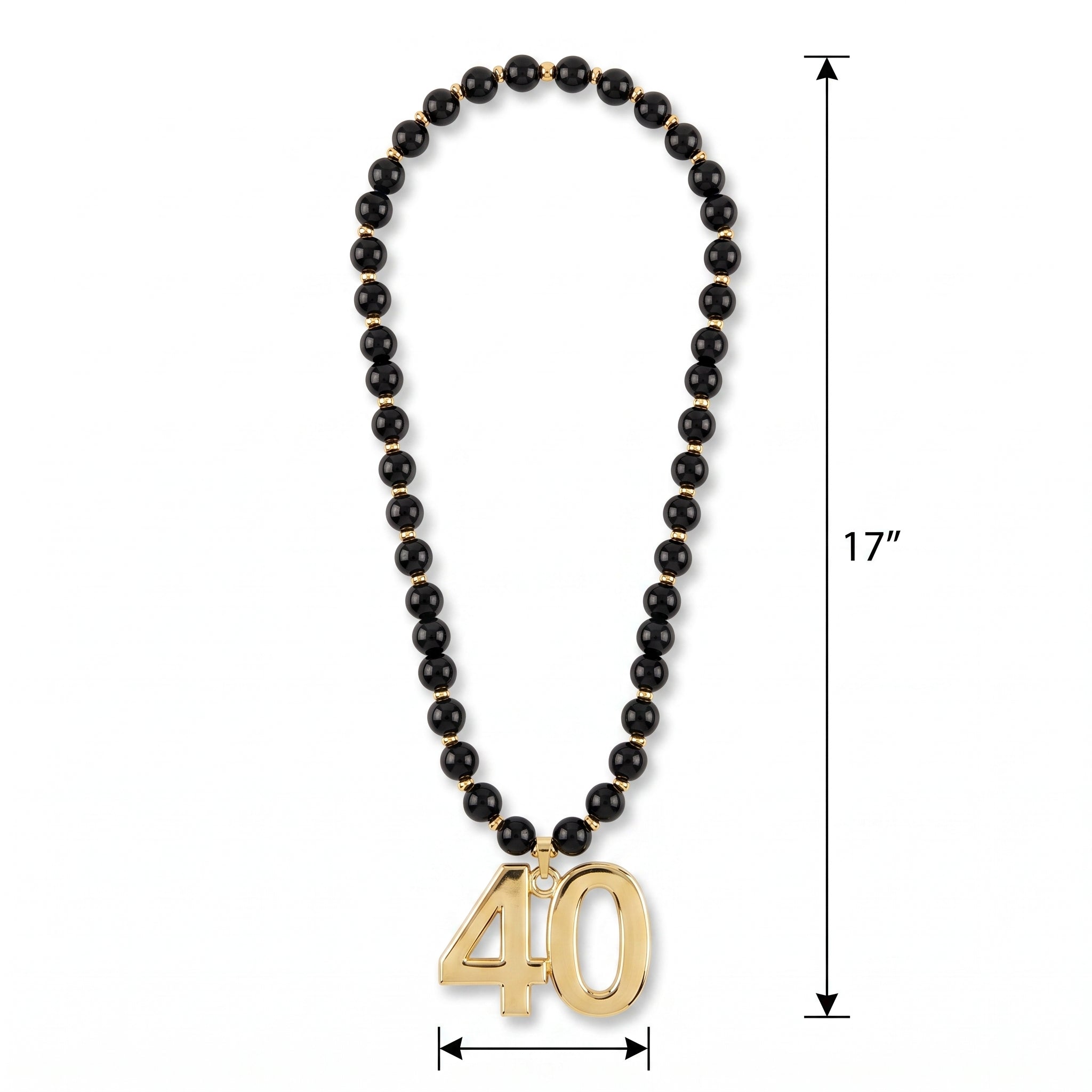 Regal 40th Birthday Celebration Bead Necklace