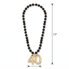Regal 40th Birthday Celebration Bead Necklace