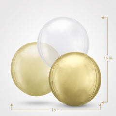 Golden Orbz Foil Geometric Balloons