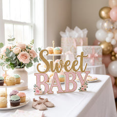 "Sweet Baby" Glitter Table Sign Centerpiece for Baby Showers