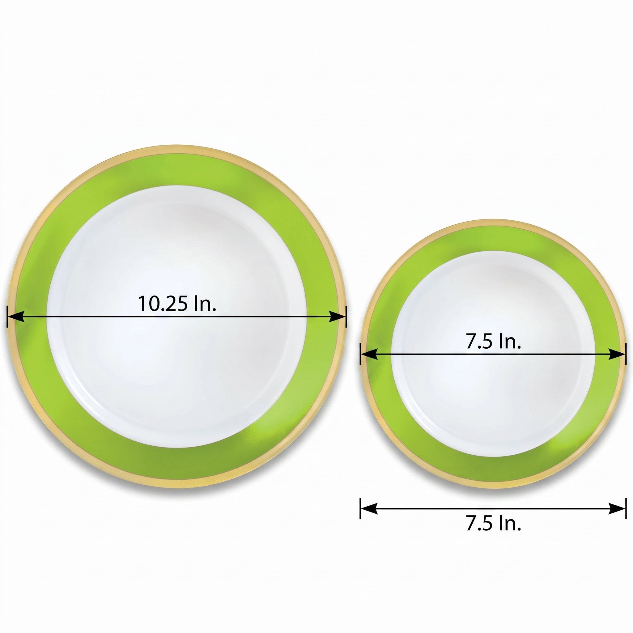 Kiwi Green Bordered Plastic Premium Plates