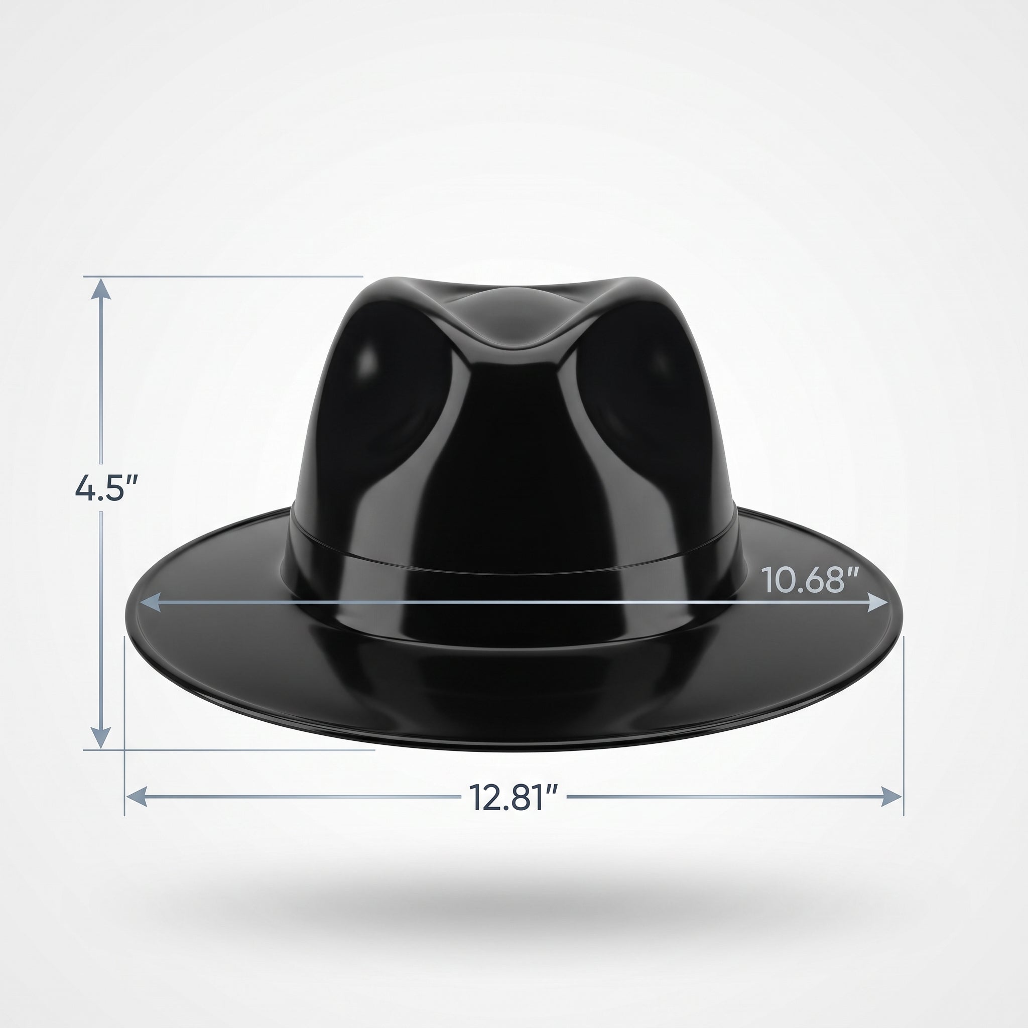 Black Shiny Fedora Hat