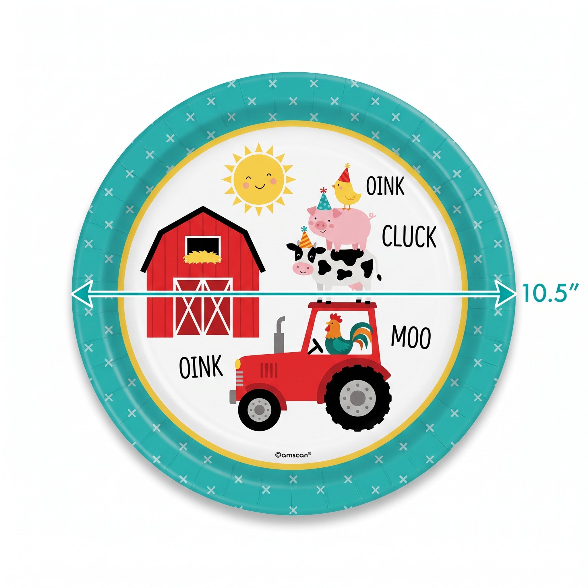 Friendly Farm Barnyard Paper Plates - 18 Pack
