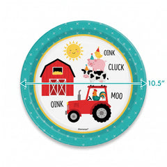 Friendly Farm Barnyard Paper Plates - 18 Pack
