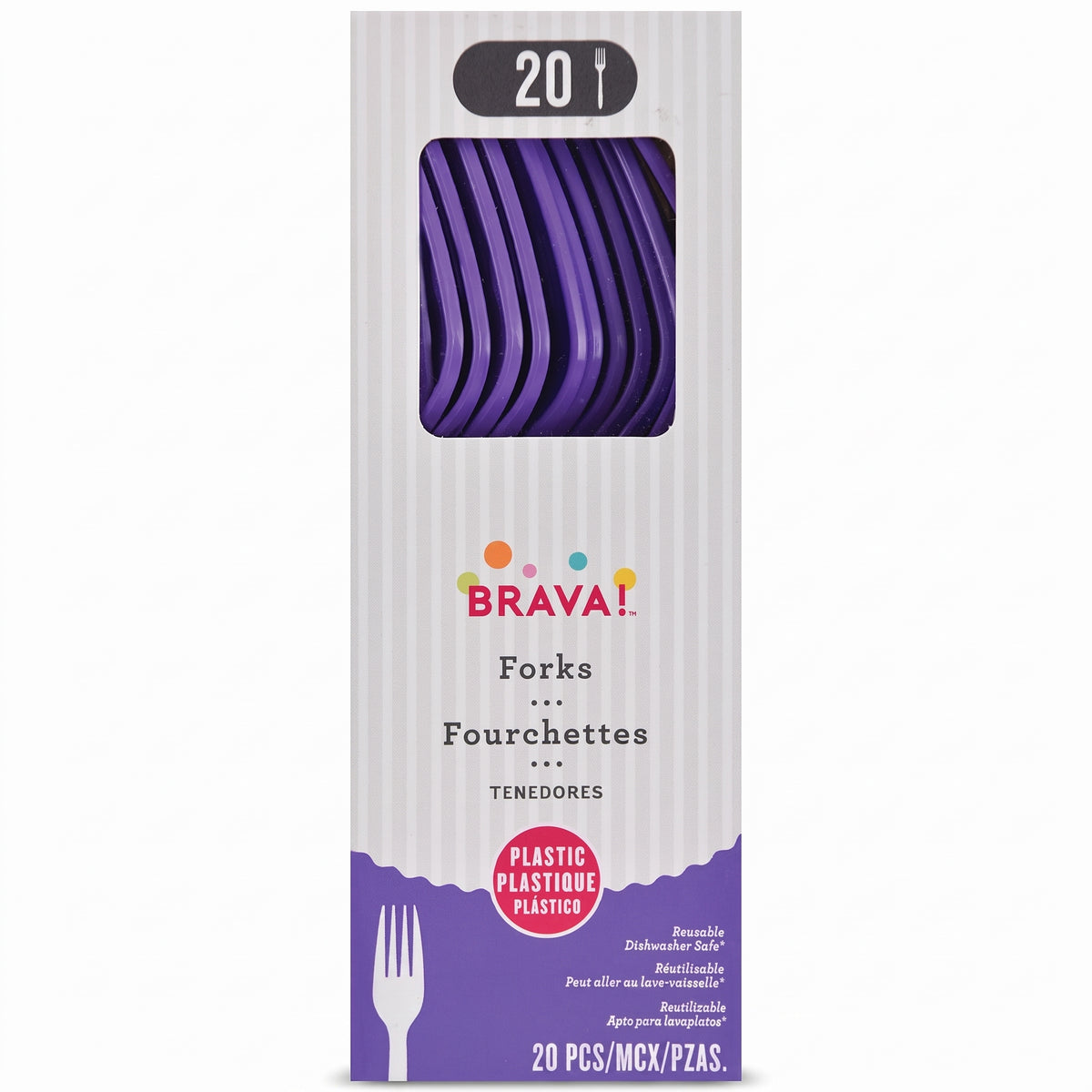 Purple Plastic Forks - 7.5 In. | 20 Count
