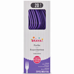 Purple Plastic Forks - 7.5 In. | 20 Count
