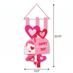 Valentine's Day 3D Felt Banner with Hearts and Mailbox