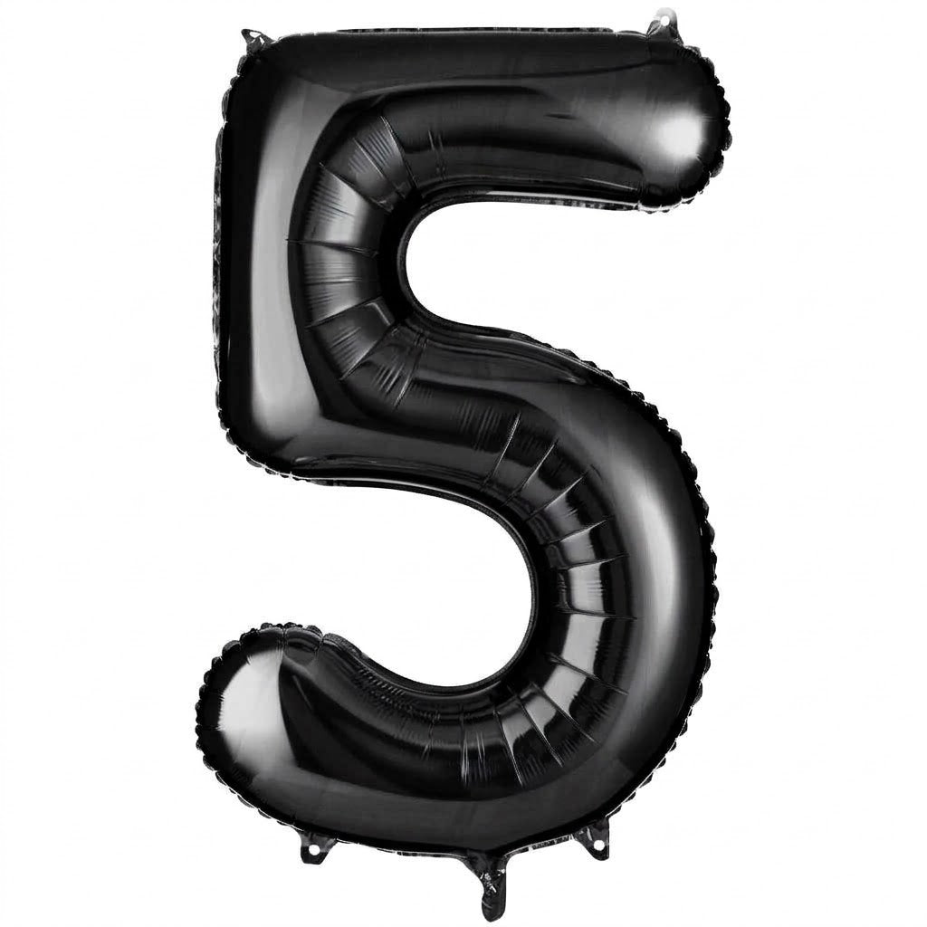 Black Number 5 Foil Balloon - 34"