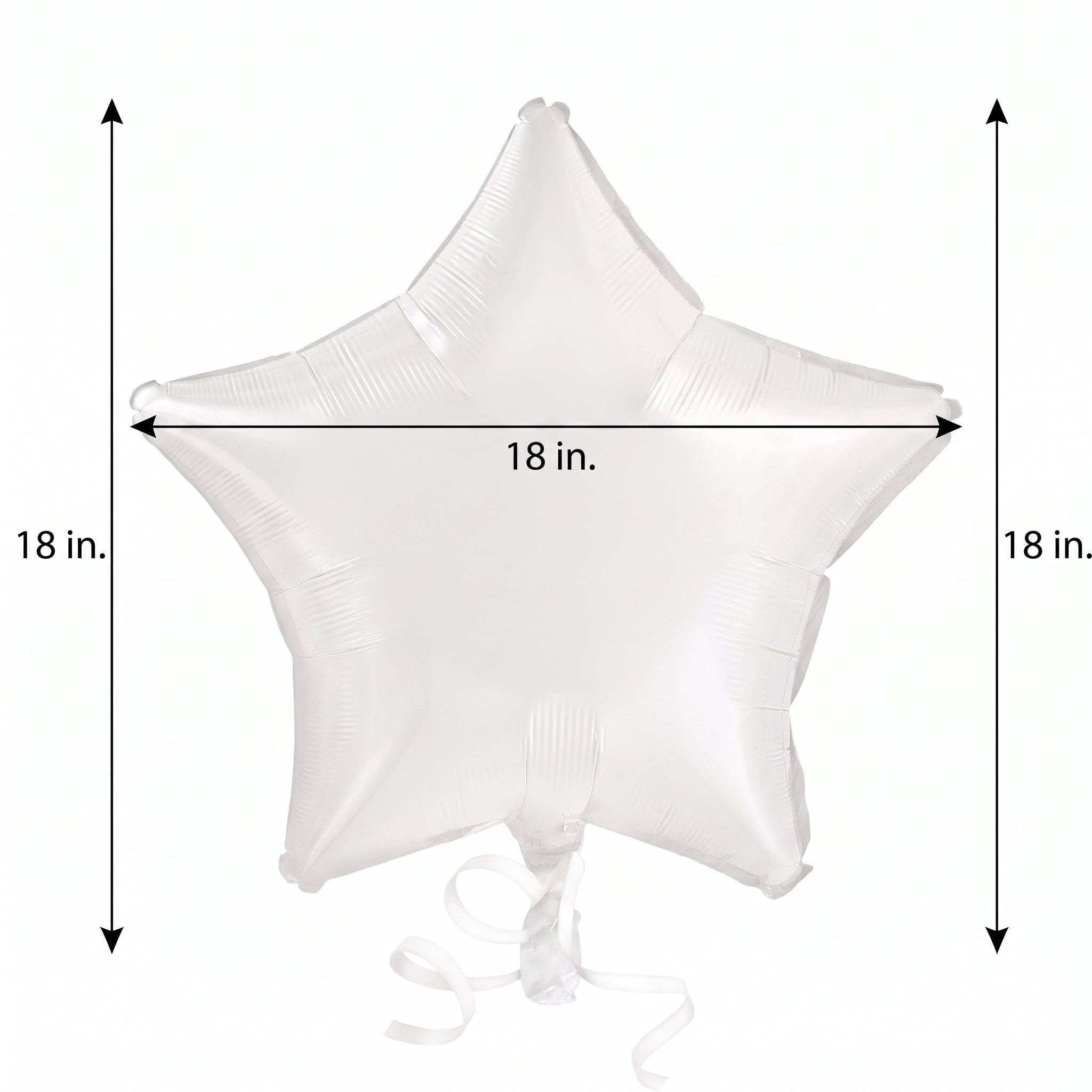 Frosty White Star Foil Balloon - 18-Inch Metallic Mylar