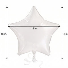 Frosty White Star Foil Balloon - 18-Inch Metallic Mylar