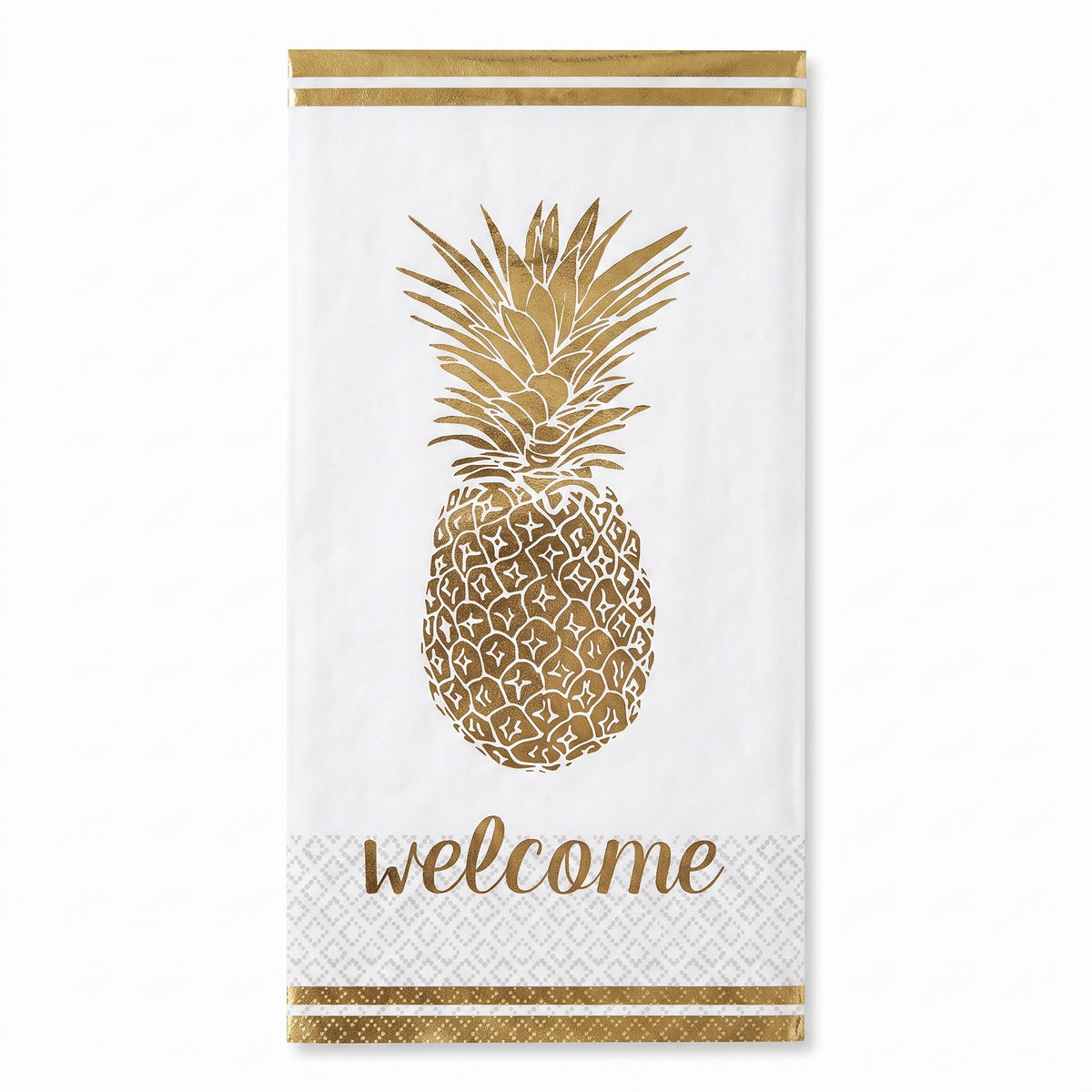 Golden Pineapple Welcome Guest Towels - 8 In. x 4 In. - 16 Pack