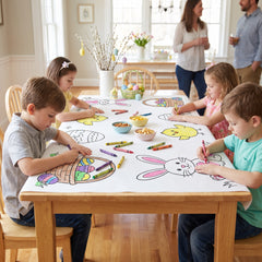 Easter Coloring Paper Table Cover - Engaging Activity for Kids