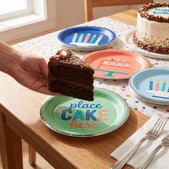 Modern Birthday Dessert Plates, 7-Inch, 8-Pack