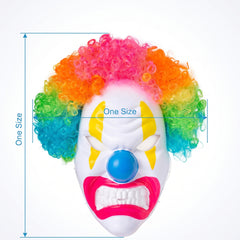 Neon Circus Light-Up Clown Mask with Rainbow Wig