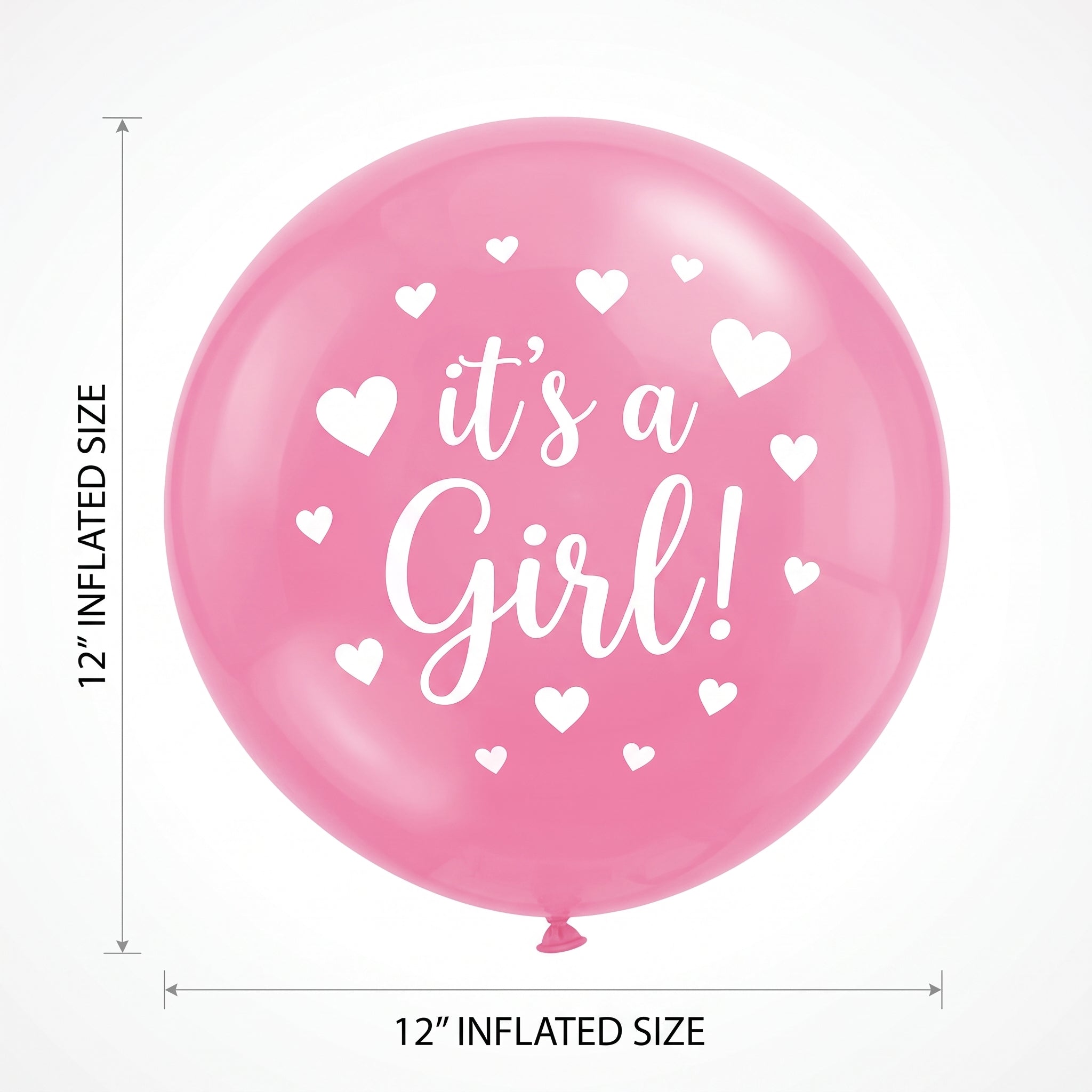 "It's a Girl!" 12-Inch Printed Latex Balloons