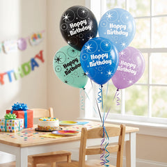 "Time to Party" 12" Happy Birthday Latex Balloons