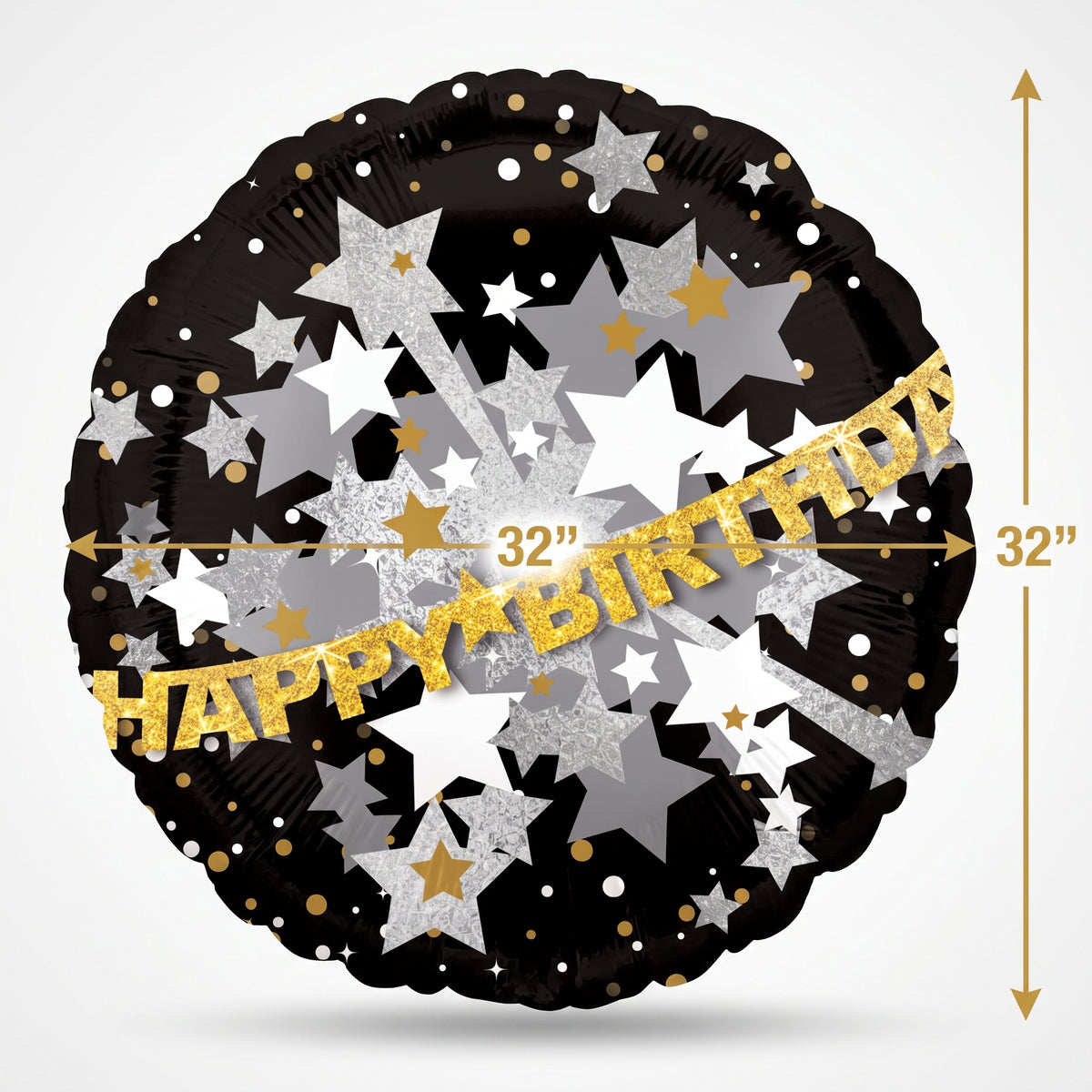 Deluxe Starry Night Happy Birthday Foil Balloon