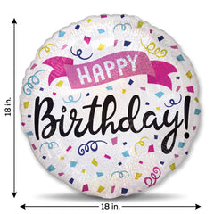 Colorful Confetti Happy Birthday Foil Balloon