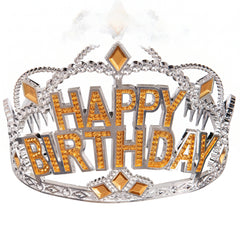Glittering Gold Happy Birthday Tiara