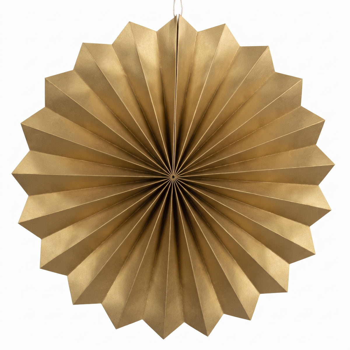 Elegant Gold Paper Parasol Fan Decoration - 5 Pack