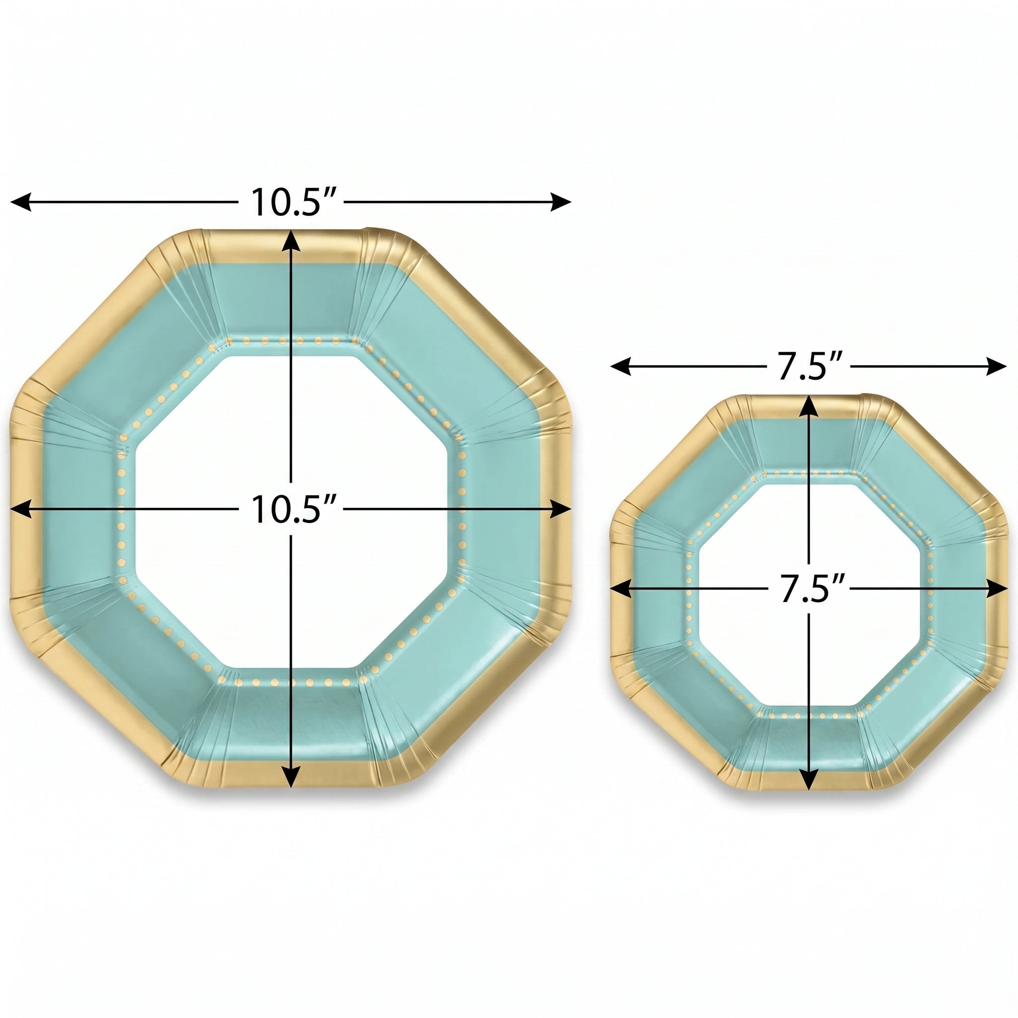Premium Robins Egg Blue 10" Octagonal Paper Plates (Multipack)