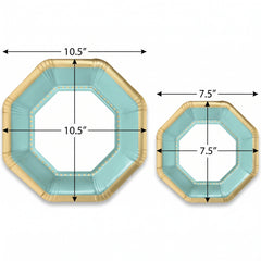 Premium Robins Egg Blue 10" Octagonal Paper Plates (Multipack)
