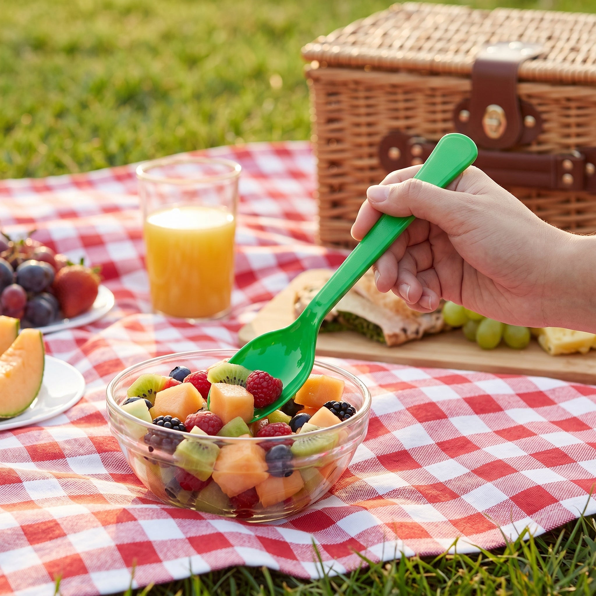 Festive Green Plastic Spoon - 7.5 in.