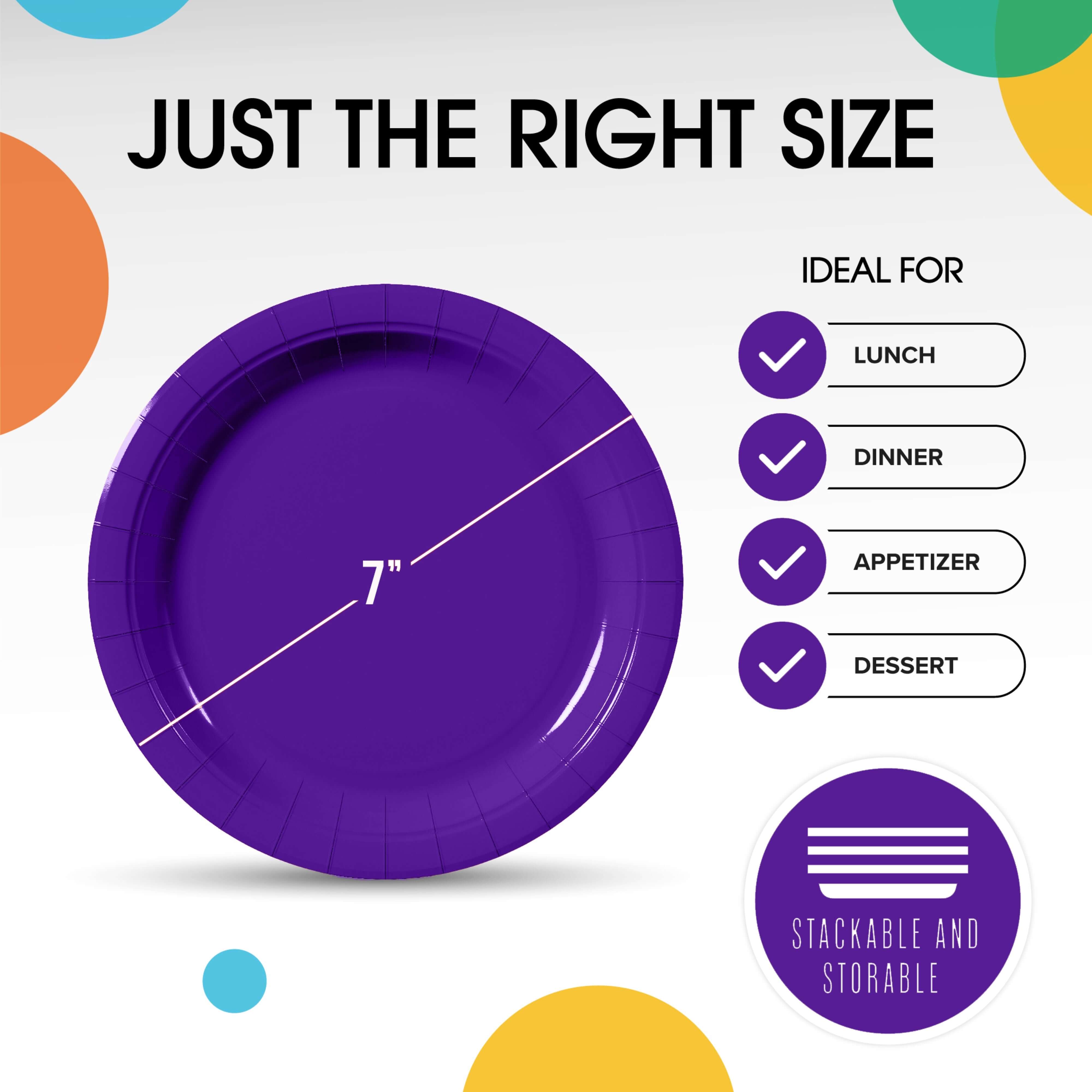 7 In. Purple Paper Plates | Case of 1000