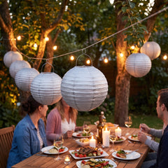 Elegant Silver Paper Lantern | 5 Count