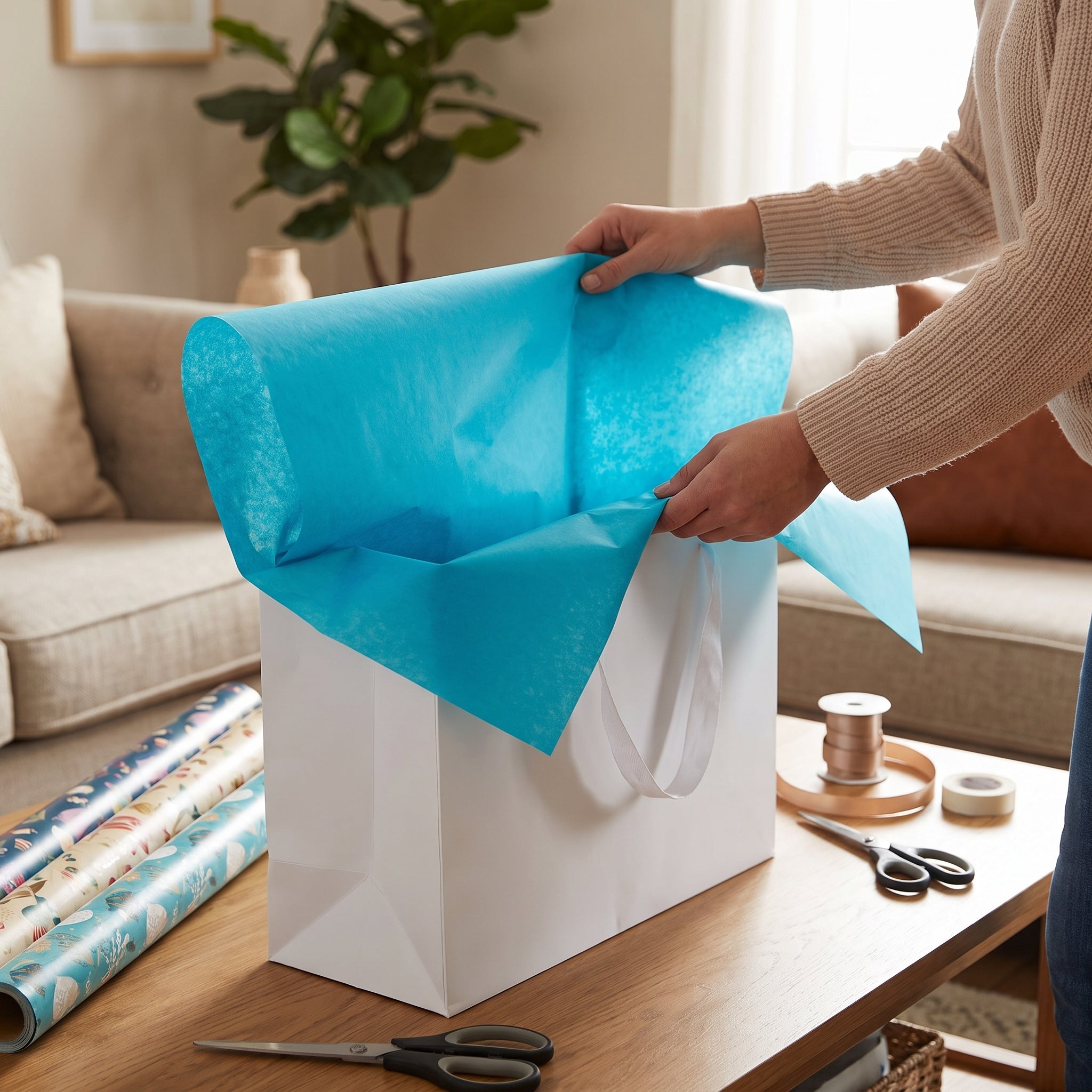 Caribbean Blue Tissue Paper Value Pack - 20 Sheets