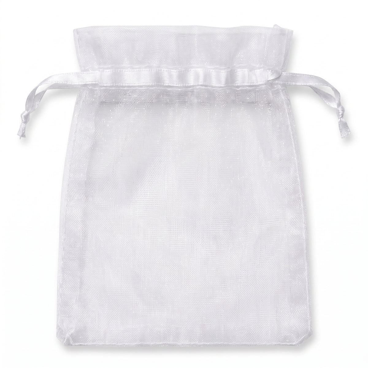 Elegant White Organza Favor Bags - 24 Pack