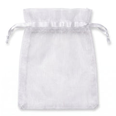 Elegant White Organza Favor Bags - 24 Pack