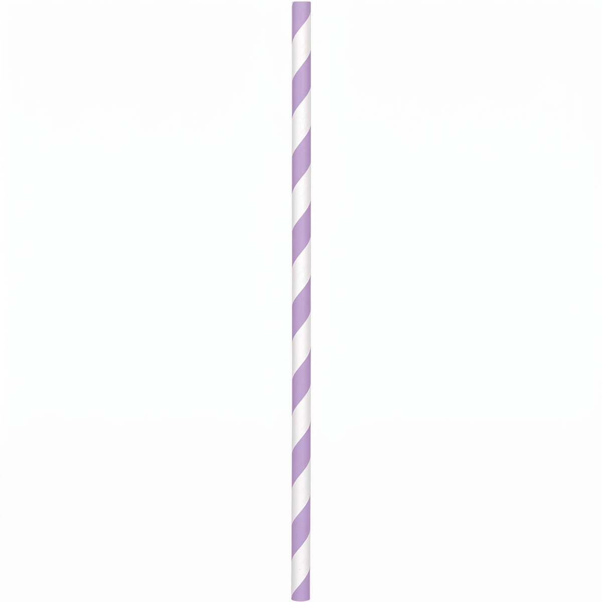 Lavender Striped Paper Straws - 7.75 in.