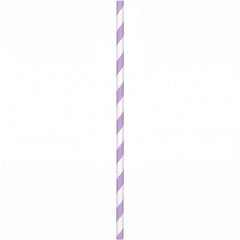 Lavender Striped Paper Straws - 7.75 in.