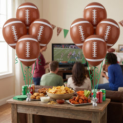 Football-Themed Latex Balloons, 12-Inch, 6-Pack