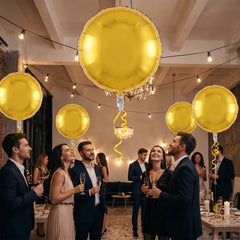 Elegant Satin Gold Circular Foil Balloon - 18 Inch