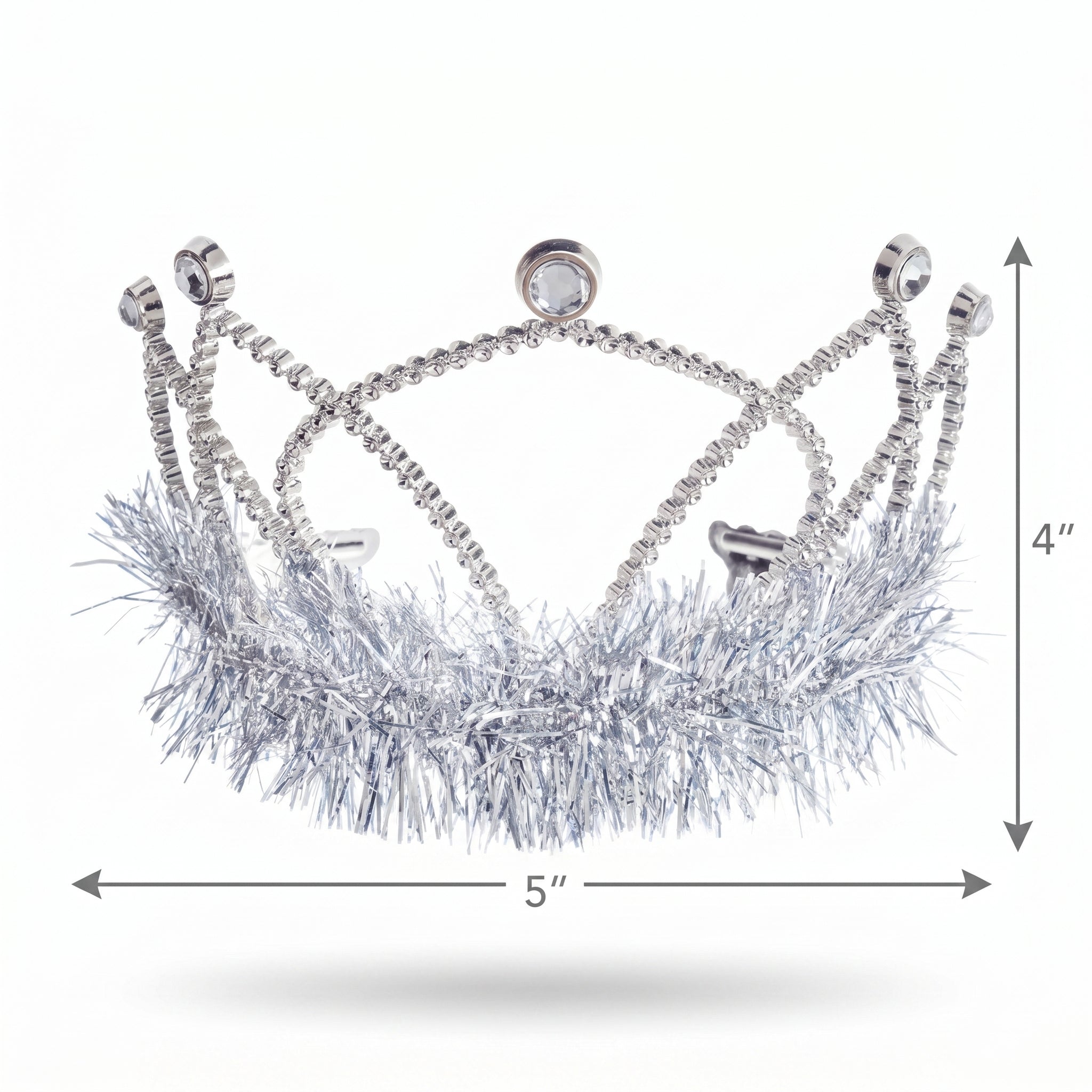 Silver Tinsel Trim Tiara